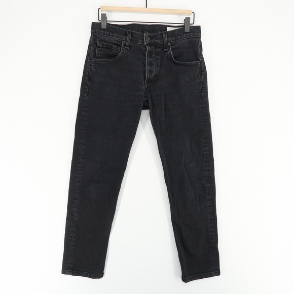 Rag & Bone Extra Slim Jeans Mens 31 Black Wash Fit 1 Stretch Button Fly Usa Made - Picture 1 of 12